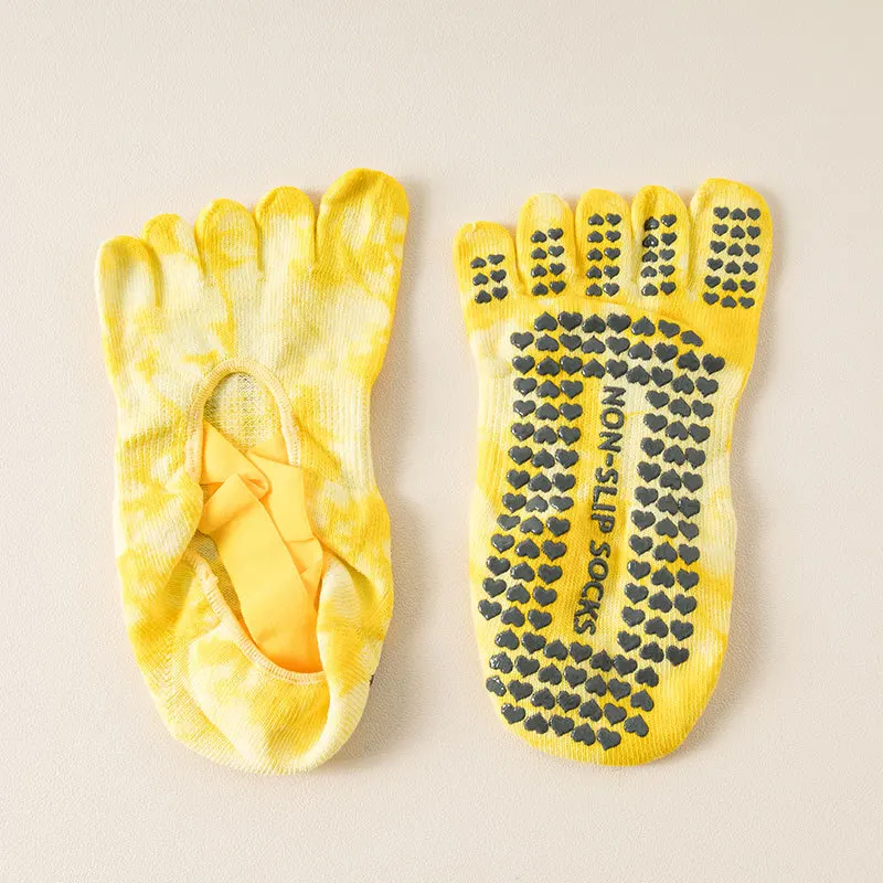 Yoga-Rutschfeste Socken, Damen, professionelle Fünf-Finger-Pilates-Baumwollsocken, Sportsocken für den Innenbereich, geteilte Zehen, schweißabsorbierend – Detail 14