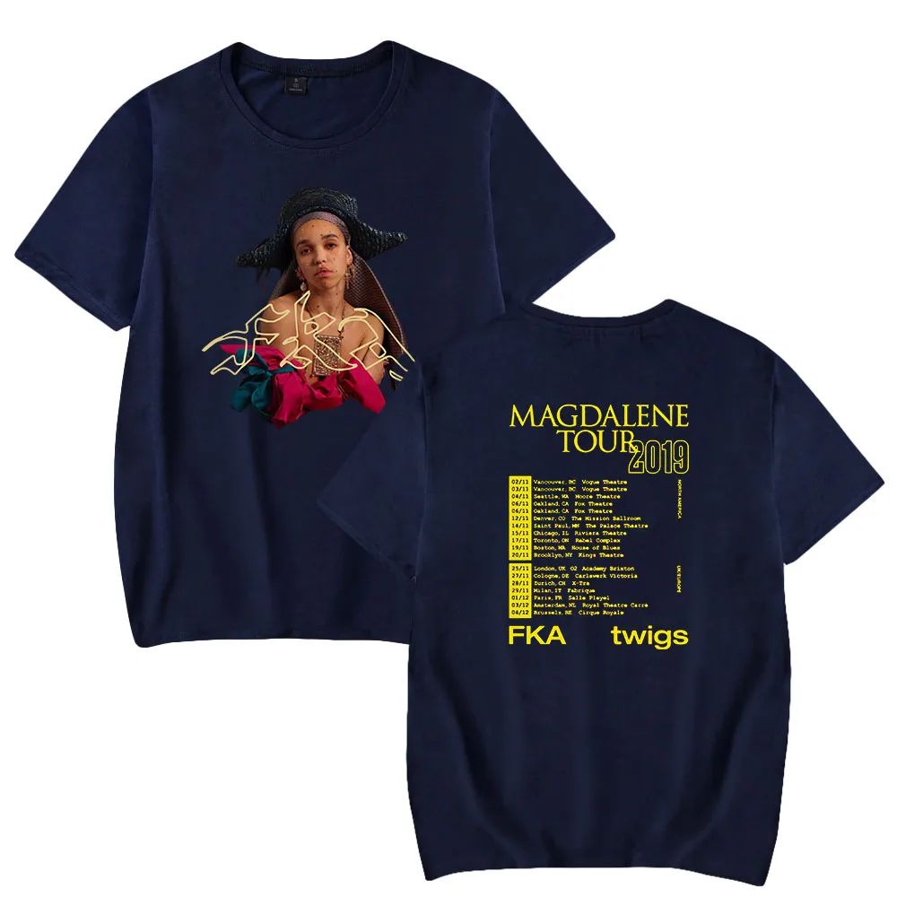 Comfortabel T-shirt met FKA Twigs-patroonprint, casual all-match neutrale T-shirts met korte mouwen