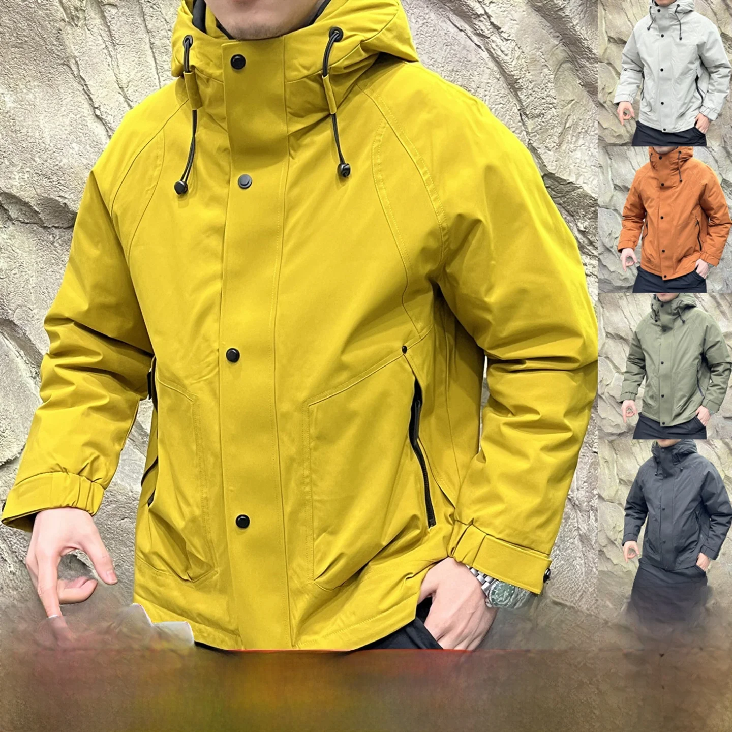

High-End Limited Edition Men's down Jaet Thiened Outdoor Warmth Rainproof Autumn Winter Du down Coat Regular Fit Long S...
