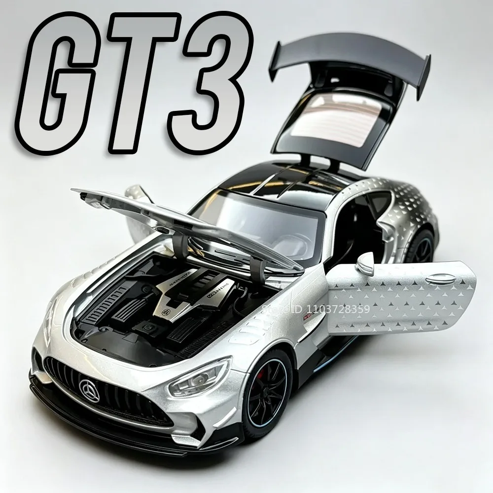 1:22 Scale GT3 C8 Miniature Model Sports Car Toys Alloy Diecast Doors Opened Pull Back Shock Absorption Decoration Supercars