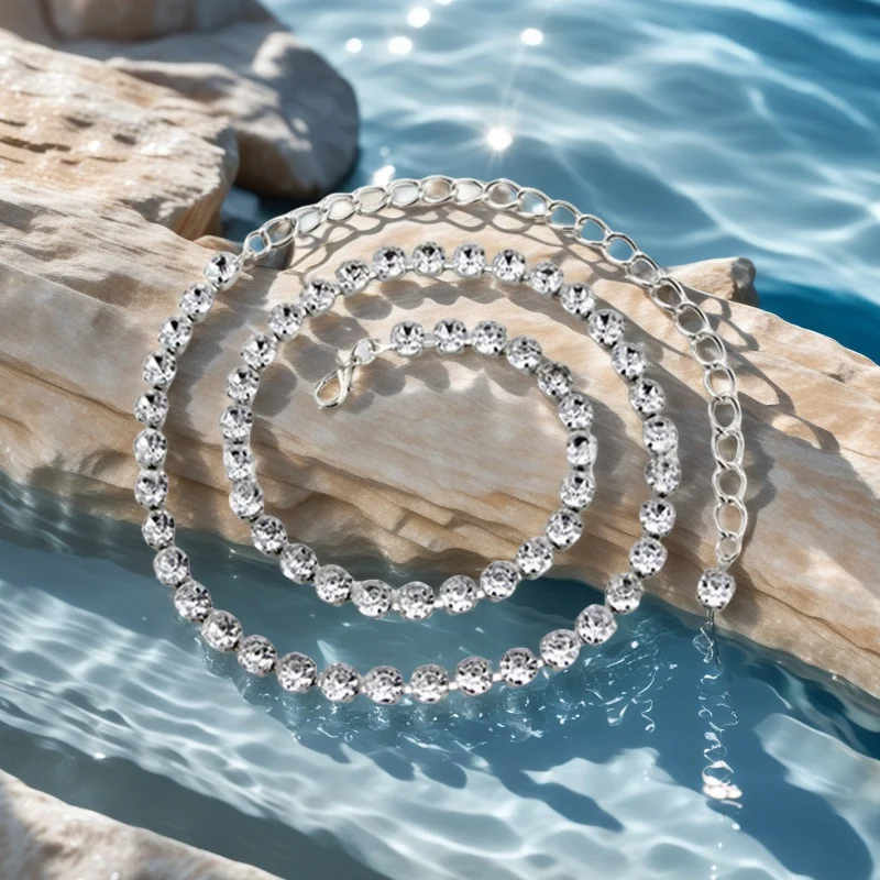 Große Diamant-Mode-Strass-Taillenkette für Damen, verstellbare Metall-Körperkette für Kleider, Bauchtanz-Wasserdiamantgürtel – Detail 3