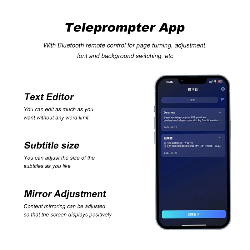 ملقن Soonpho F7 F8 للكمبيوتر اللوحي والكمبيوتر المحمول والهواتف الذكية وكاميرا بلوتوث ملقن محمول لتسجيل البث المباشر والفيديو