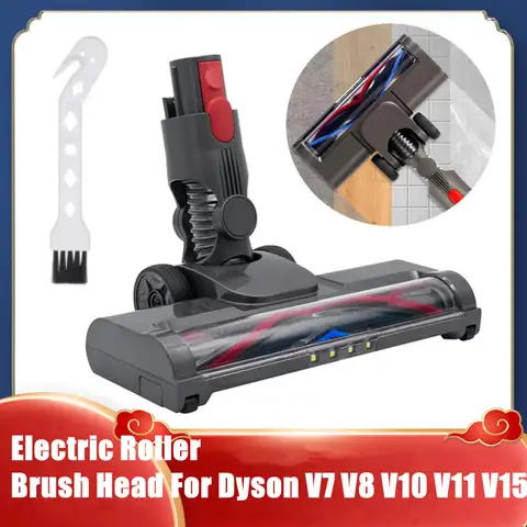 Cleaner Head Bristle Roller Brush For Dyson V7 V8 V10 V11 V15 Cordless Vacuum Attachment with LED Lights for Hardwood and Carpet