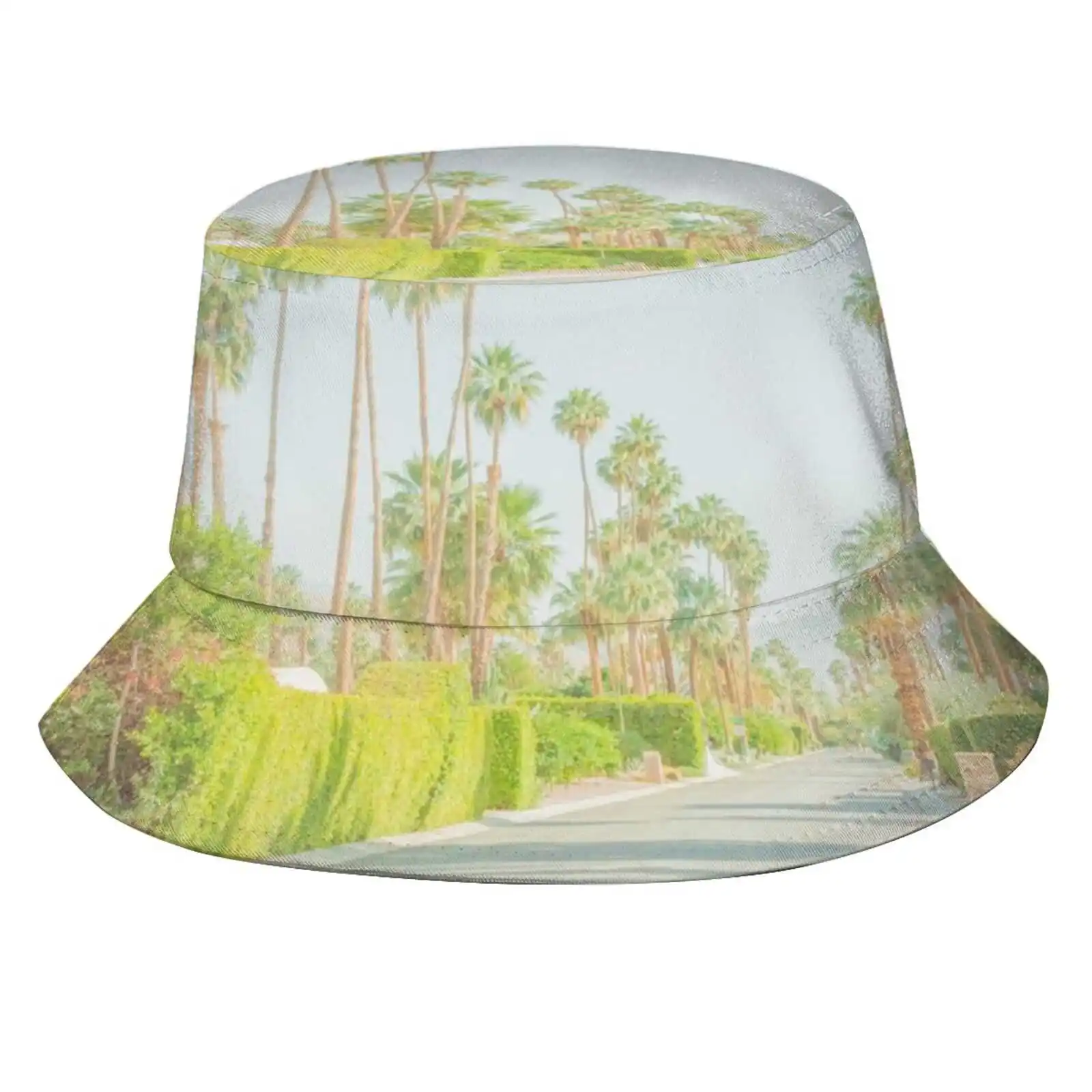 Palm Springs Tree - Lined Street In California Desert Unisex Summer Outdoor Sunscreen Hat Cap Isabelle Winardi Idraniwinardi Pal