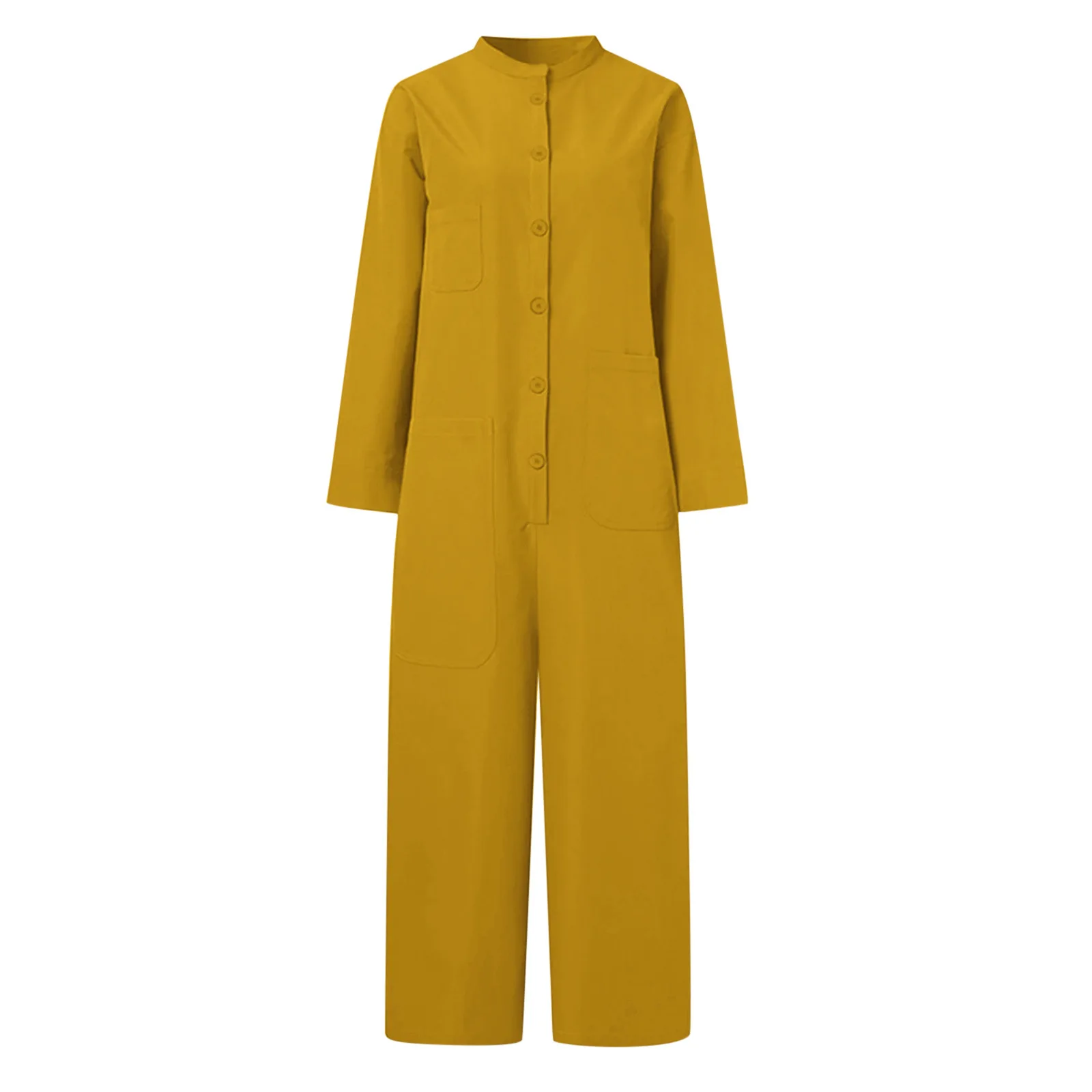 Effen kleur casual losse zak jumpsuit dames nieuwe herfst eenvoudig shirt met lange mouwen vrouwelijke vakantie rompertjes modieuze streetwear