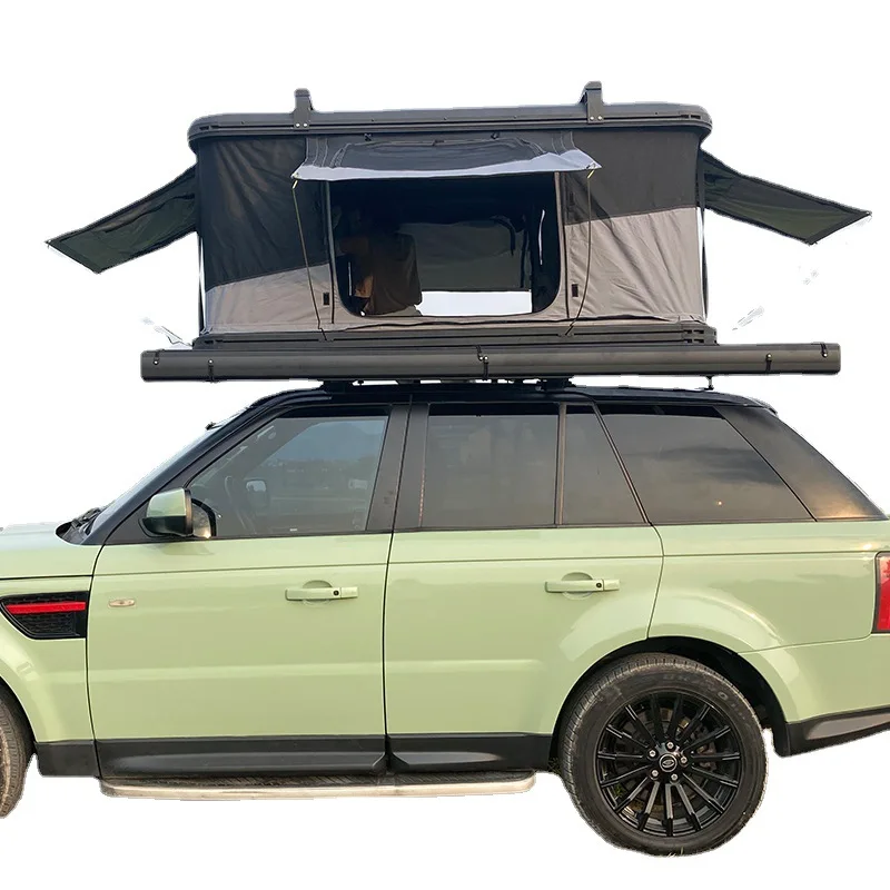 

Outdoor aluminum shell roof tent, square car tent camping