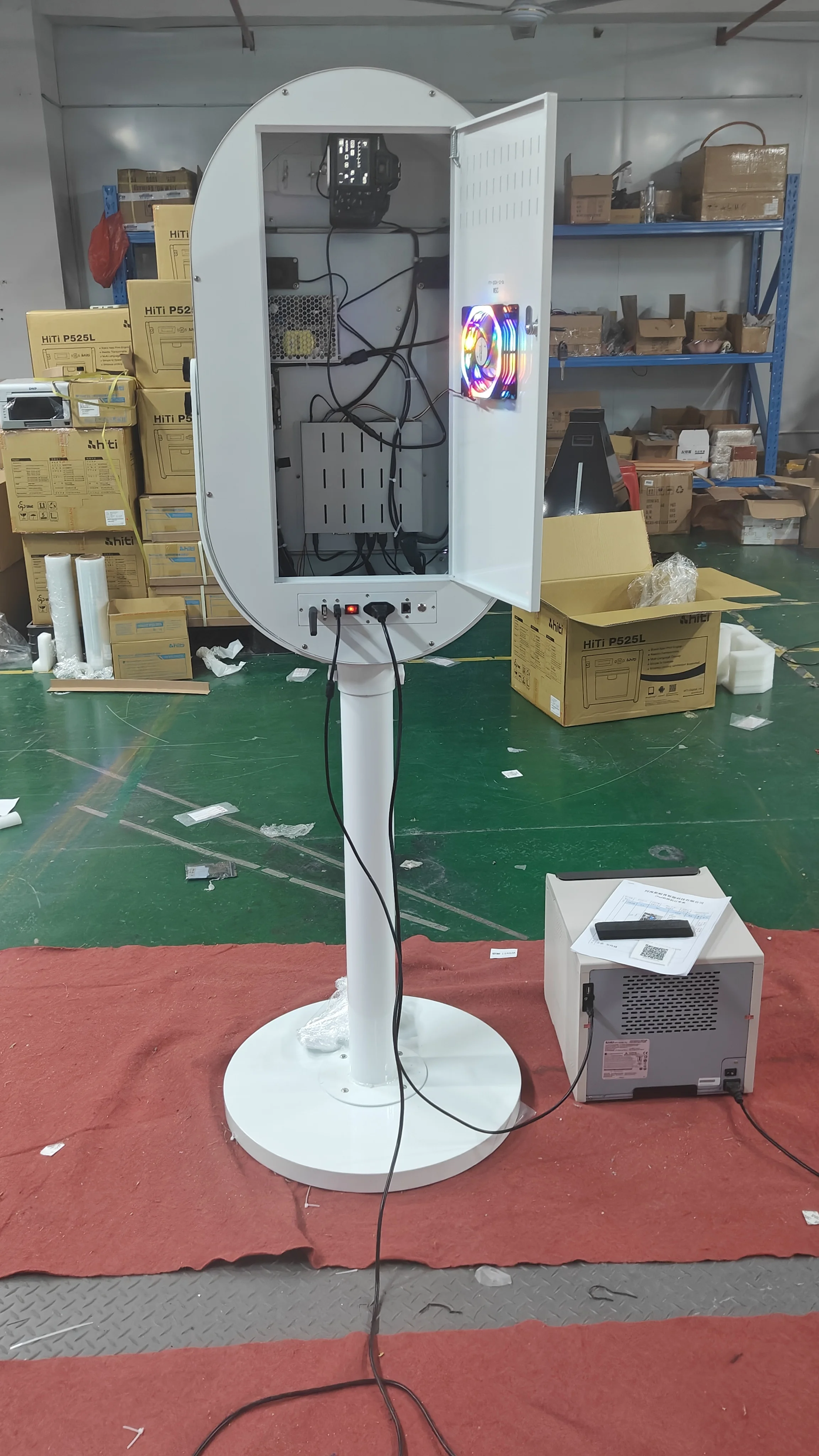 إطار Led بيضاوي لصور السيلفي البيضاوي السحري عالي الجودة مقاس 21.5 بوصة للمناسبات مع حقيبة الطيران #5