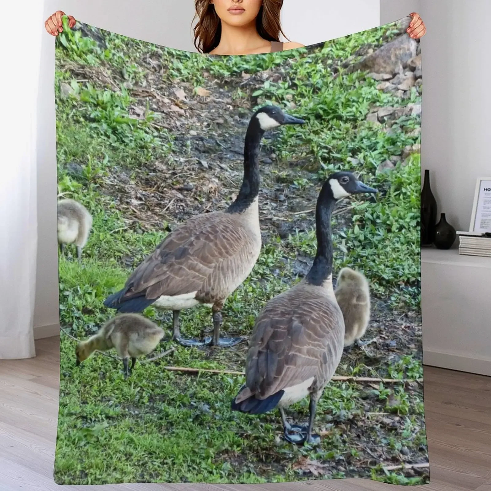 

Family of Geese Throw Blanket Bed covers decorative Thins Flannel Fabric Blankets