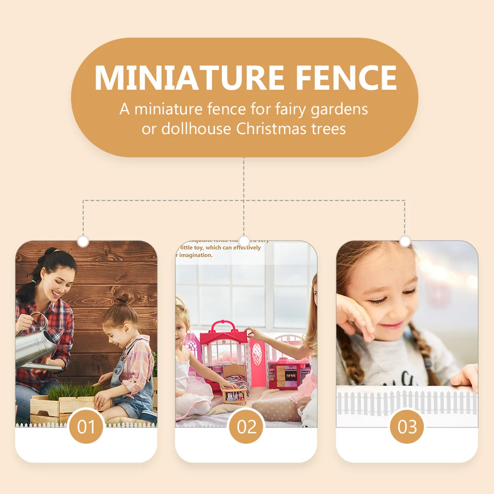 

Miniature Decorative Wooden Garden Border Ornament Simulation Wooden Fence Mini Landscape Fence Compact Size Easy to Store Great