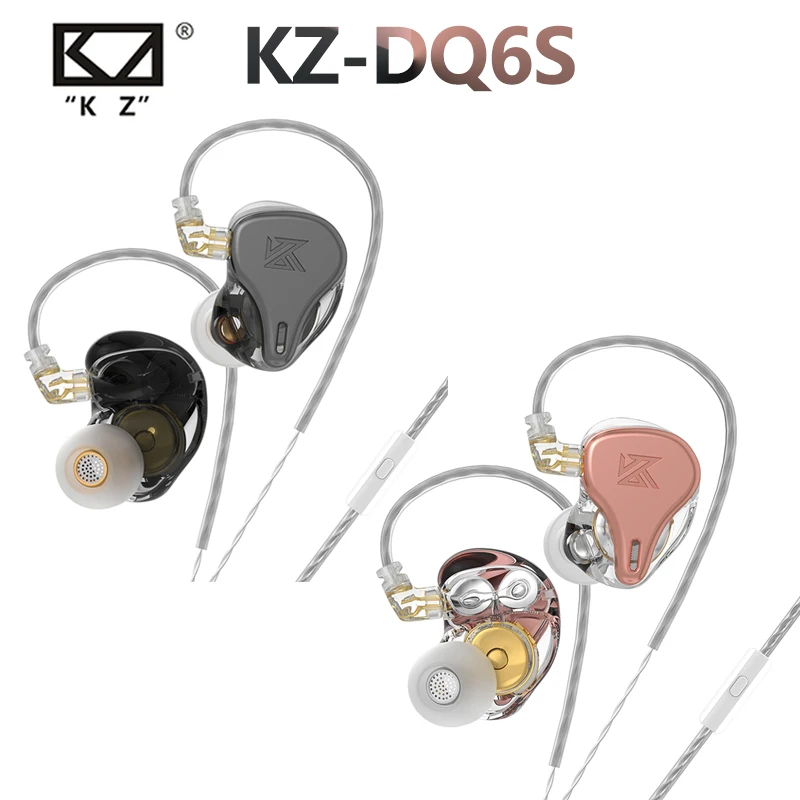 KZ-HBB DQ6S In Ear Wired Earphones Bass Metal Headset HiFi Music Monitor Headphones for Sports Game Music with Mic Headset