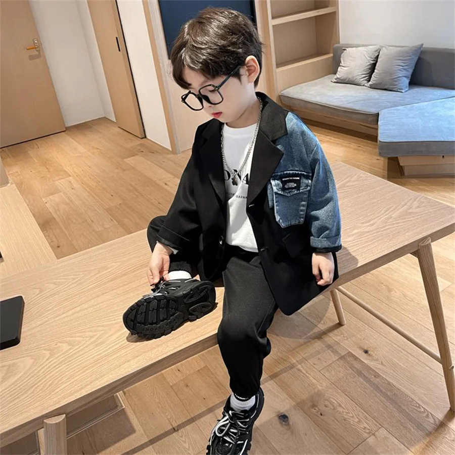 2024 Boys Suits for Weddings Blazer Pants Kids Formal Clothes Dresses Children Party Sets Classic Teeanger Boy School Uniform