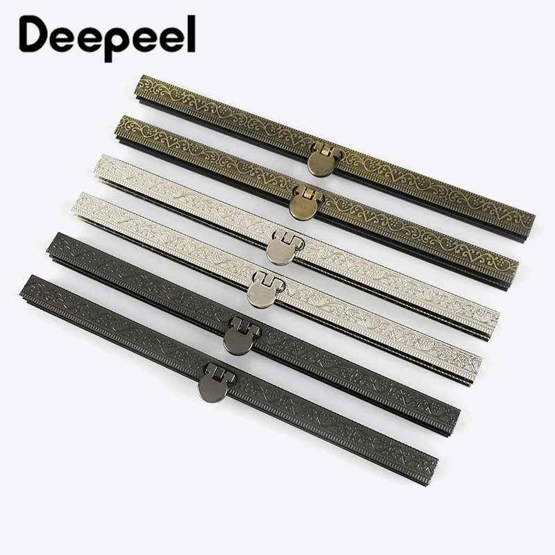 5Pcs Deepeel 19cm Metal Embossed Purse Frame Bag Lock Clutch Coin Bags Clasp Sewing Hardware Wallet HandBag Parts Accessories