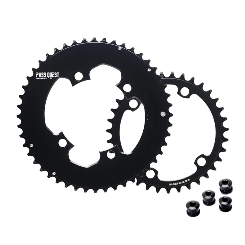 PASS QUEST 107 bcd chainring 2X Double Chain ring with 4 bolts For SRAM FORCE Quarq Power Meter AXS 12 speeds Road/Gravel Bike