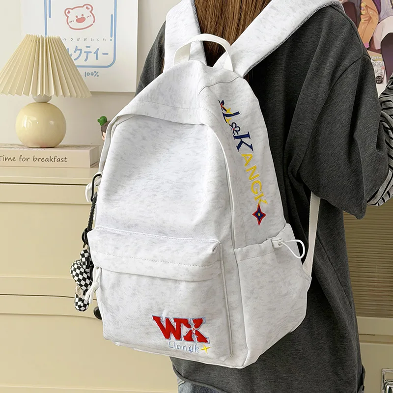 New Student Backpack Large Capacity Campus Dual Shoulder Bag for Junior And High School Students Simple And Versatile School Bag