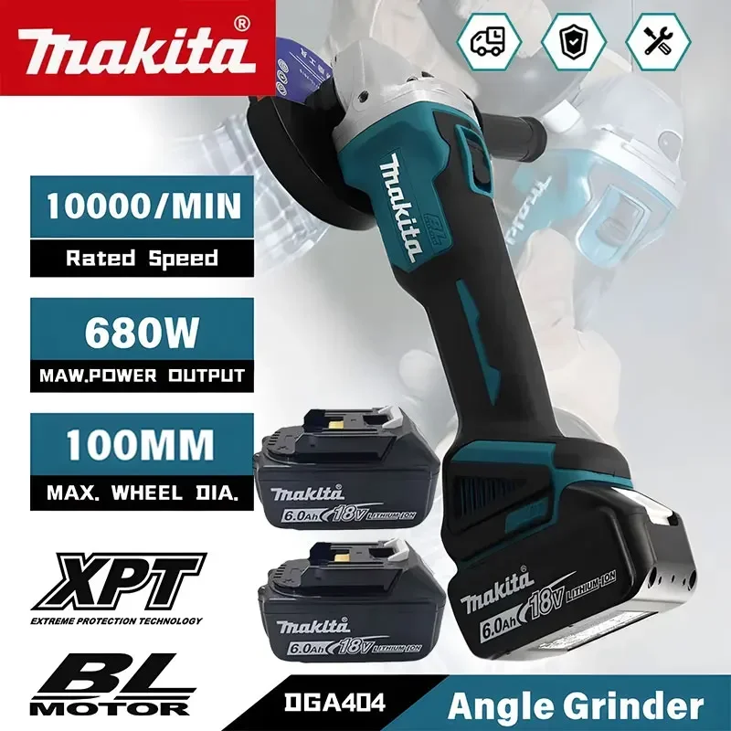 Makita Elektrischer DGA404 Bürstenloser Winkelschleifer Polier- und Schneidemaschine Kabelloser Winkelschleifer für 18V Akku 100mm