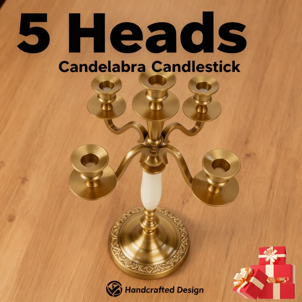 

Металлический канделябр с 5 головками, подсвечник, канделябр для свадебного мероприятия, свадебный обеденный стол, рождественская вечеринка, домашний декор