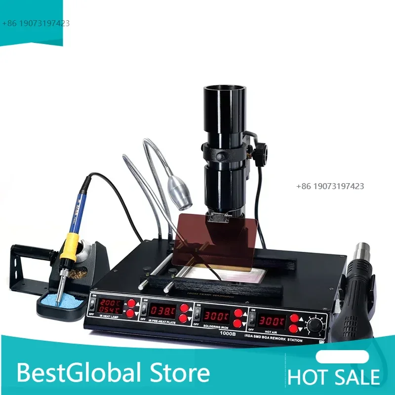 220v Electric 1000B  BGA Desoldering Station Hot Air  Soldering Iron Intelligent Rework Constant Temperature Preheati