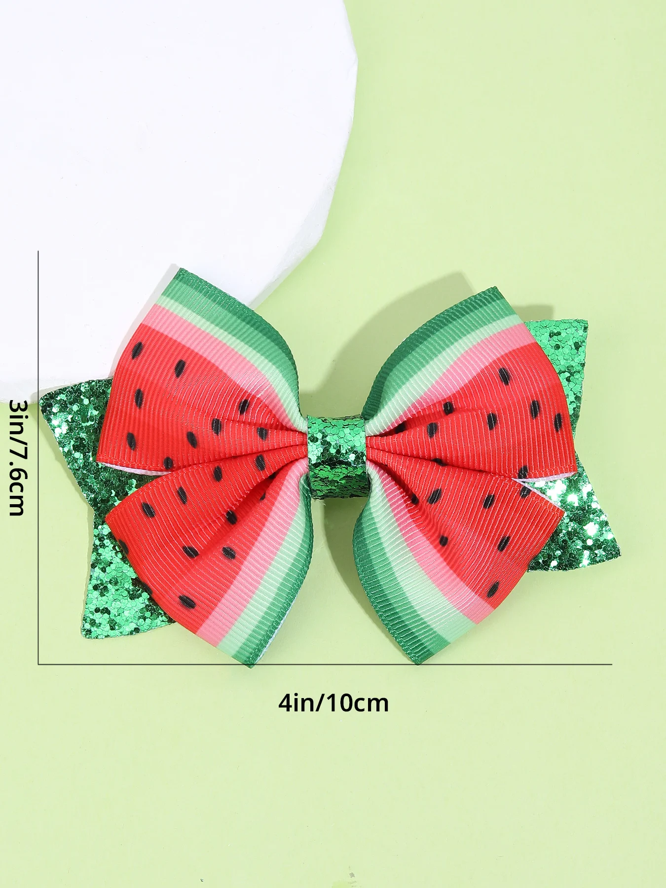 Watermelon Print Hair Bows With Clip Glitter Sequin Hairpin For Girls Children Barrettes Kids Handmade Hairgrip Hair Accessories