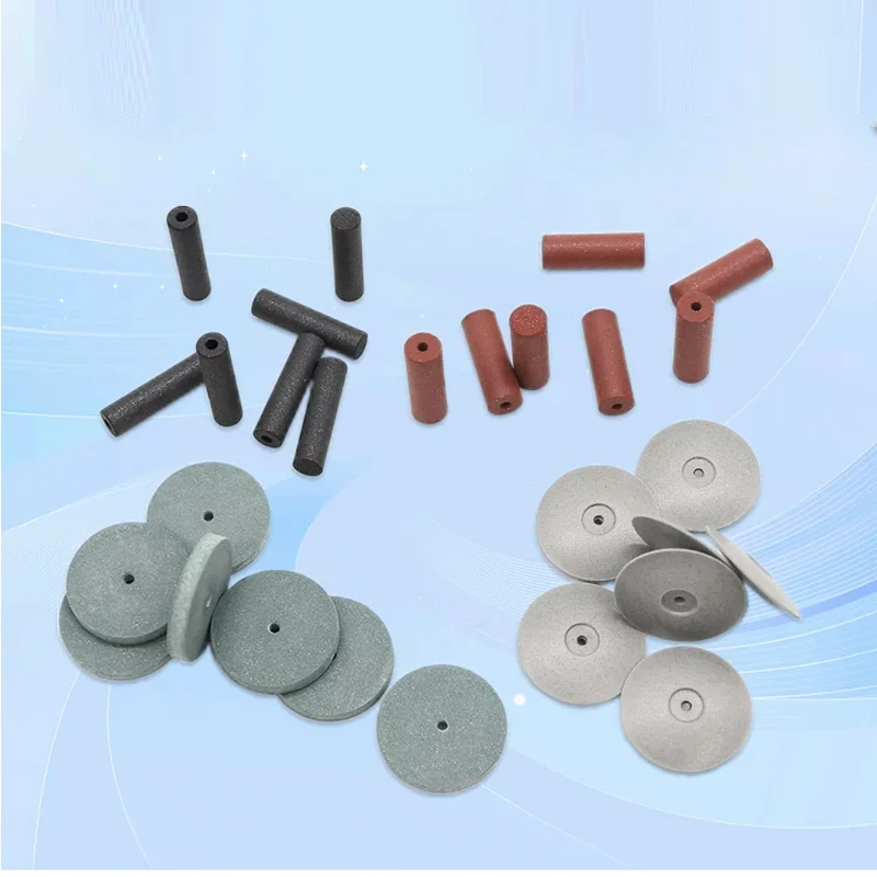 100Pcs Dental Rubber Polishing Wheel Rod Granule Denture Grinding Polishing Consumables For Dental Lab Factory Use