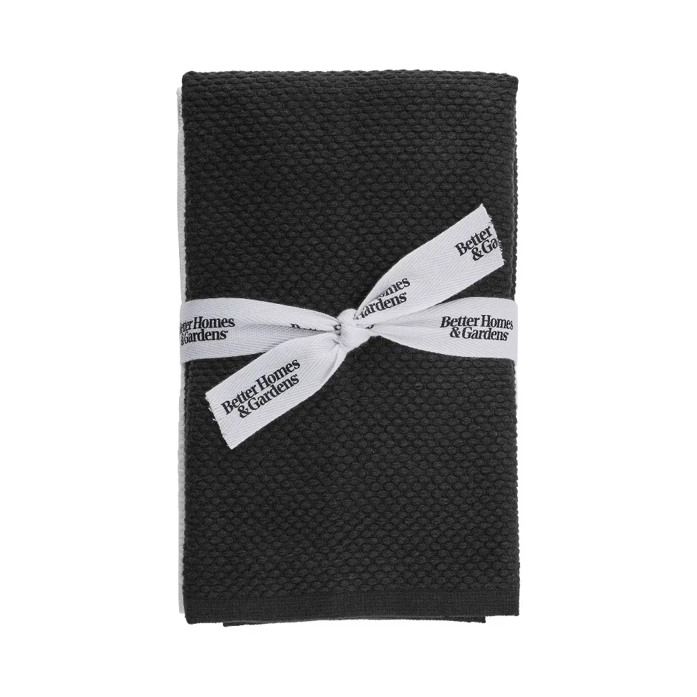 4 Pack Barmop Set, 16x19, Rich Black Microfiber Cleaning Cloths, Super Absorbent, Lint Free, Streak Free, Washable, Reusable, for Home, Kitchen, Car, Window, Auto Detailing, Dusting
