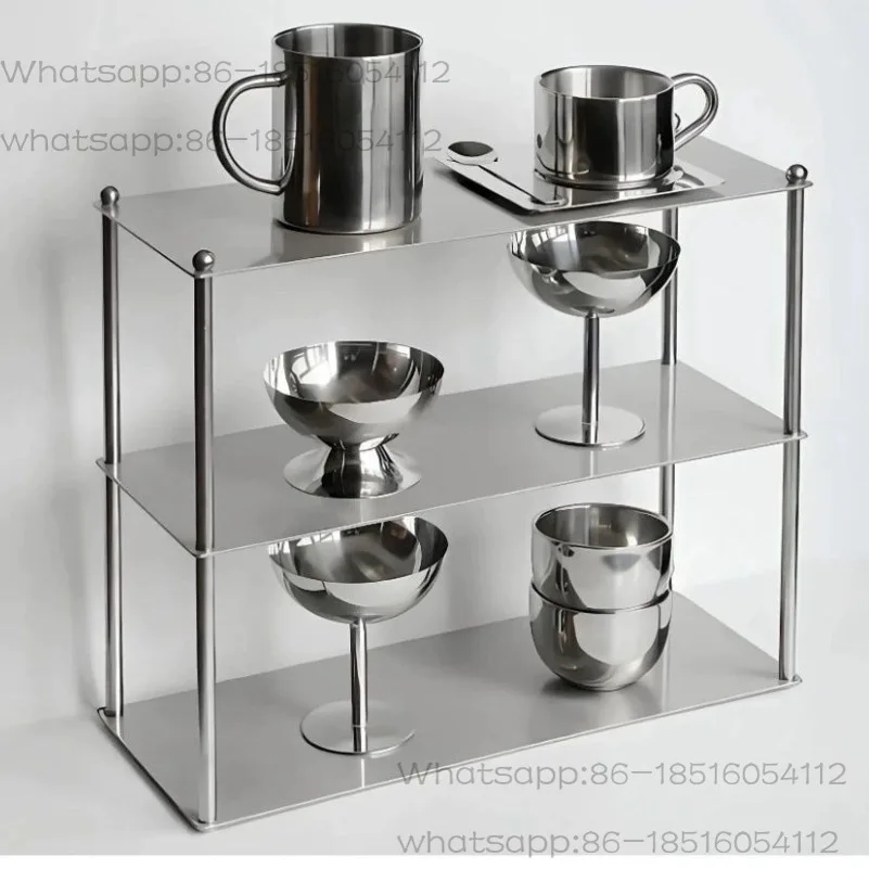 No. 3. Stainless Steel Multi-layer Desktop Finishing Rack Cosmetics Aromatherapy Stainless Steel Double Layer