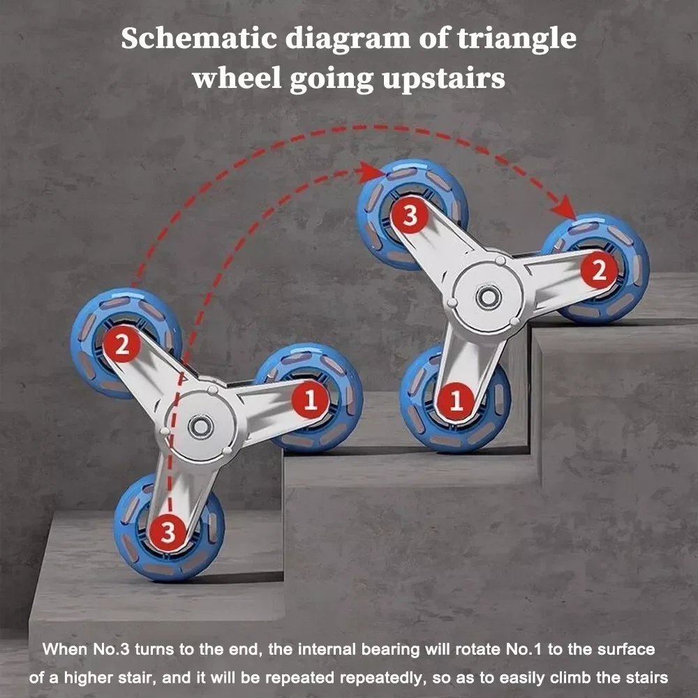 عربة اليد المحمولة 6 عجلات عربة سحب قابلة للطي تحمل الحمل الثقيل سحب صغير Tru السلع المنزلية عربة تسلق الدرج #5