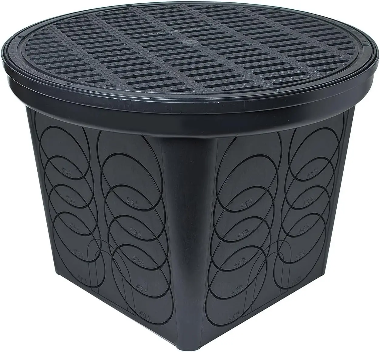 Large Round Catch Basin with Black Grate Kit