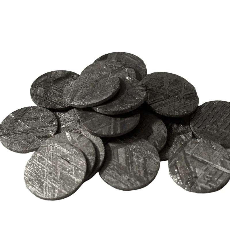 نيزك Muonionalusta الطبيعي شريحة رفيعة مستديرة - عينة نيزك من الحديد السويدي مع تريليت وشقوق طبيعي #6