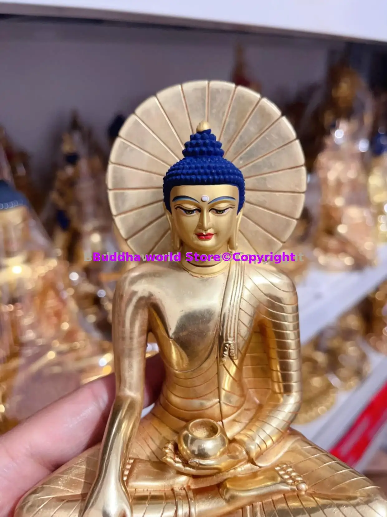 TOP high quality Asia Thailand India Shakyamuni Sitting Buddha statue COPPER Buddha statue HOME Altar worship Buddhist supplies - Image 4