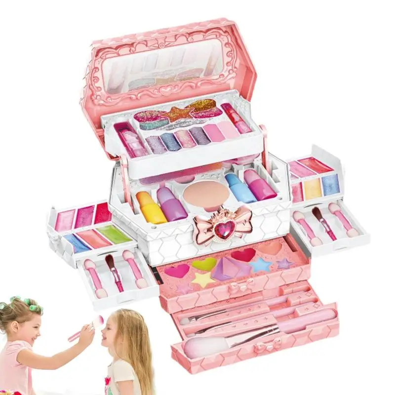 Ensemble de maquillage pour enfants, jouet cosmétique lavable, ensemble de beauté pour enfants, jouets de maquillage lavables pour filles, ensemble de beauté sûr