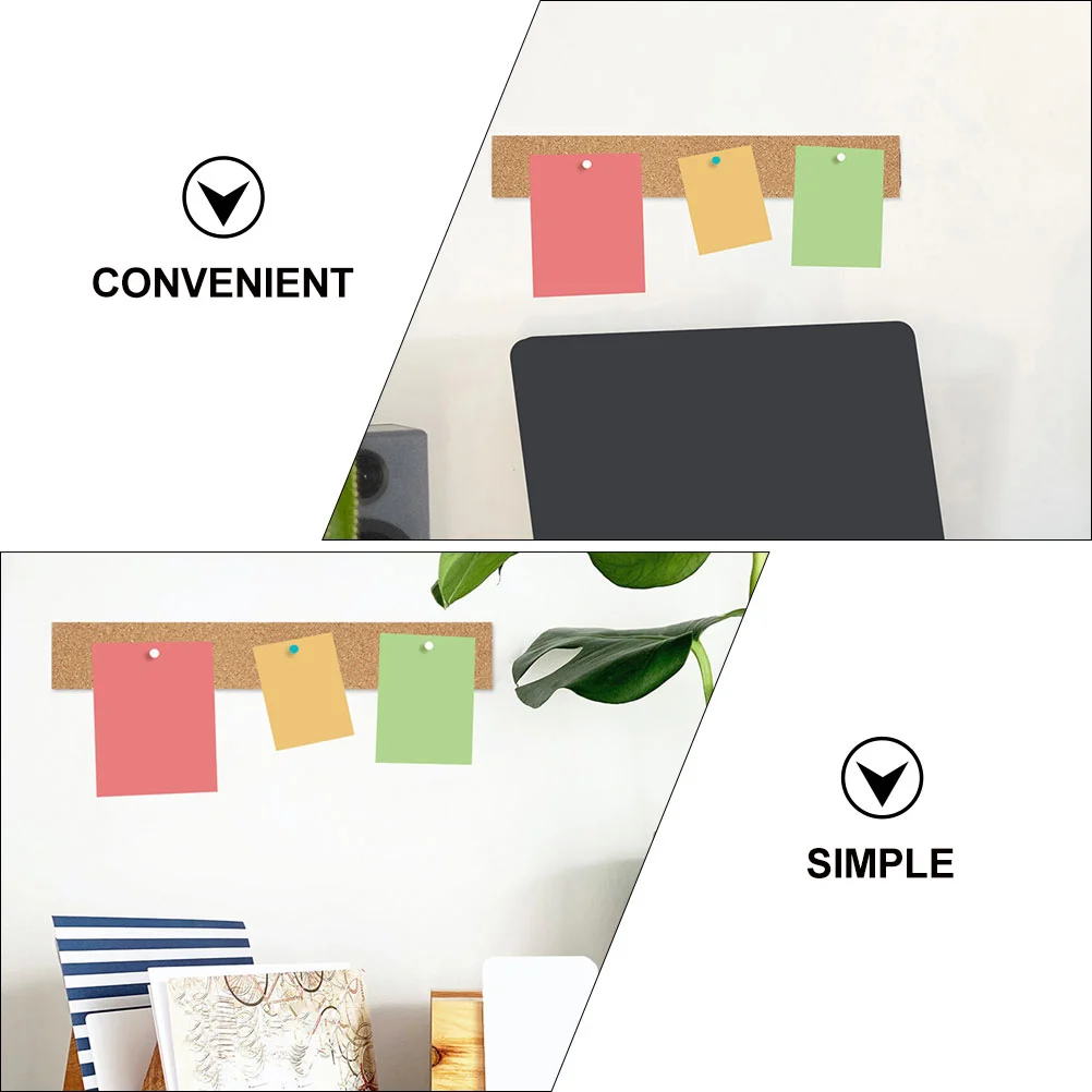 3 Pcs Cork Strips Announcement Board for Walls Natural Frameless Memo Bulletin Bar Adhesive Bars Felt Batten