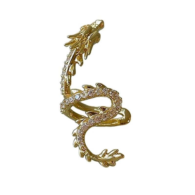 E15E Dragon Inspired Ear Cuff Individualized Ear Cuffs Exquisite Ear Wrap Clips Charm