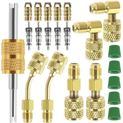 Kit adattatore R410 Set pompa per vuoto divisa in metallo Connettore convertitore R410 Adattatore durevole da 1/4SAE a 5/16SAE Connettore adattatore R410