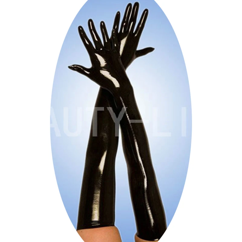 Latex  gloves fetish mittens long to elbow CD cosplay accessory for fashion 2D slim long finger version