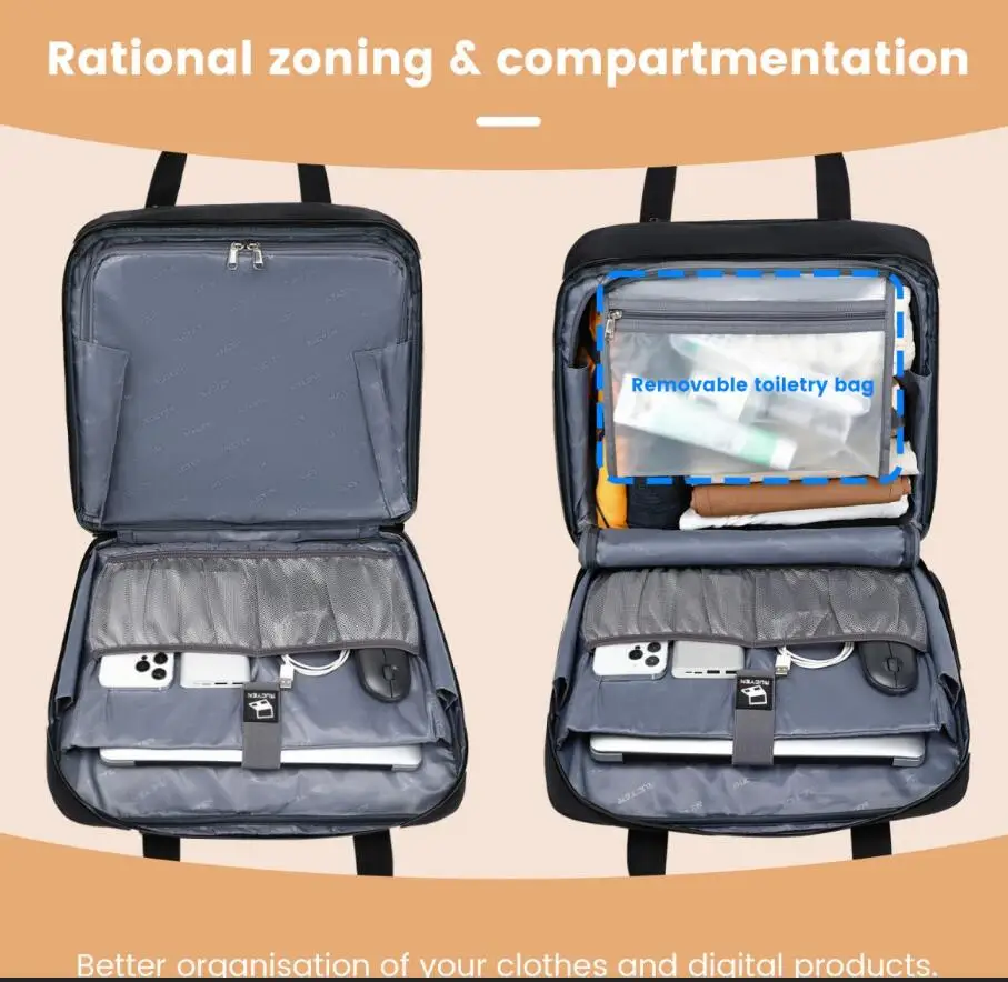 Men Oxford Rolling Carry On Trolley Luggage Business Travel Wheeled Suitcase Bag