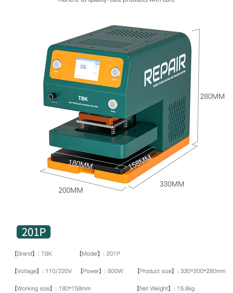 Newest TBK 201P Pressure Holding Machine For Mobile Phone Curved And Flat Screen/bracket/back Cover Pressure Holding Machine
