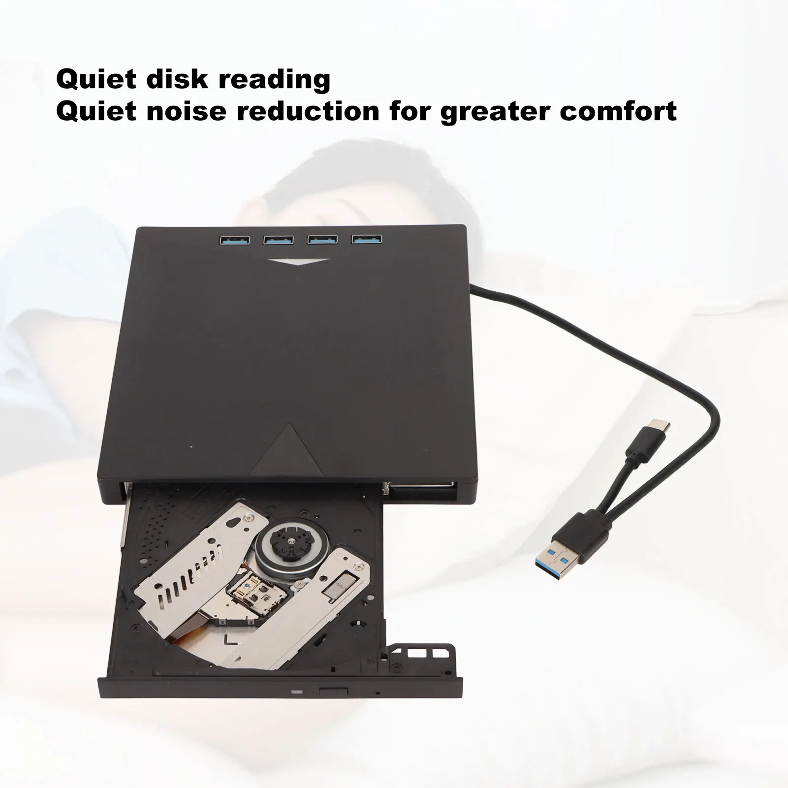 Universal External CD DVD Drive TypeC USB3.0 7 in 1 Portable Burner Reader Plug Play Optical Drive for Laptop Desktop PC MacBook