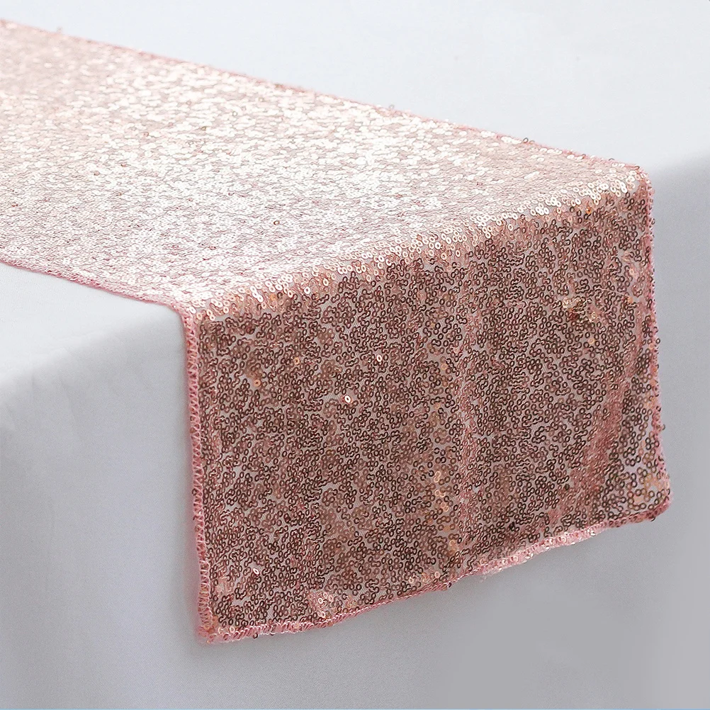 

Chic Rose Gold Paillette Table Runner Elegant Party Table Decoration for Weddings Events Dessert Buffet Tables Trendy Household