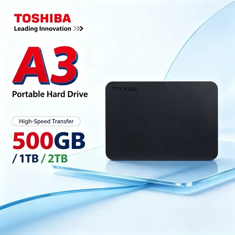 Toshiba Canvio Basics A3 HDTB420XK3AA USB 3.0 500GB 1TB 2TB External Hard Disk Lightweight Portable Drive For Student Laptop Use