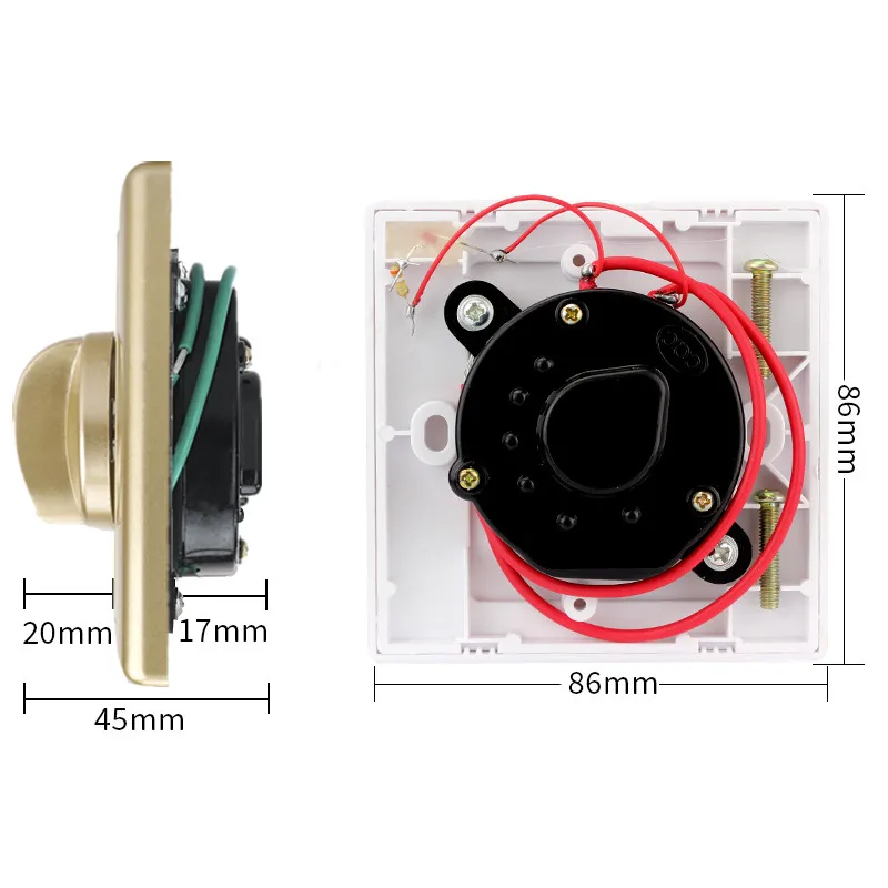 Light switch Home Timer Switch AC220V with Bottom Box Gold Kitchen Digital Timer Switches Sockets Cover Timer Switch