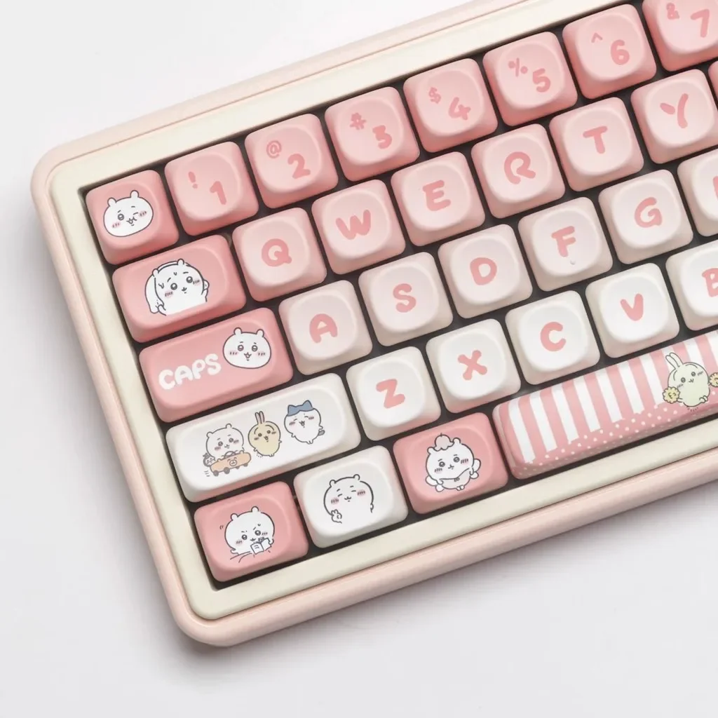 Kawaii Keycaps MOA Profile PBT Material DYE-SUB MX Type Cute Keycap Girl Series for Mechanical Keyboard