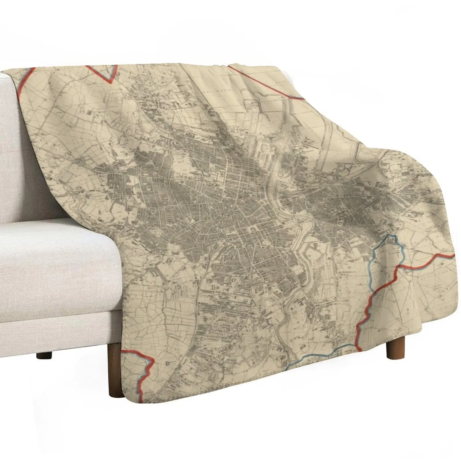 

Vintage Map of Belfast Ireland (1913) Throw Blanket Furry blankets and throws Tourist Comforter Blankets