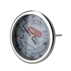 KegLand Bi-Metal 3 Inch Dial Weldless Thermometer - Long Stem 132mm Homebrew Beer Wine Tool