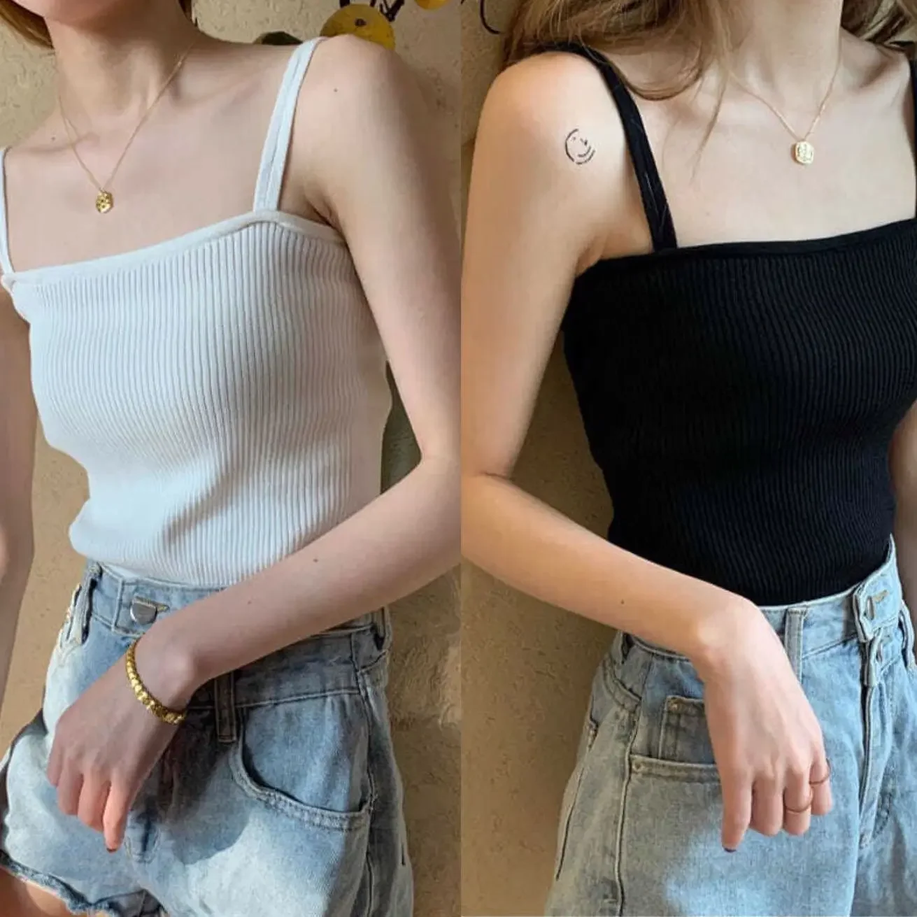 2026 Backless Strap Tank Top Casual Frauen Halter Crop Tops Sommer Ärmel Camis Schlank Solide Kurze Weibliche Rohr Abgeschnitten Weste