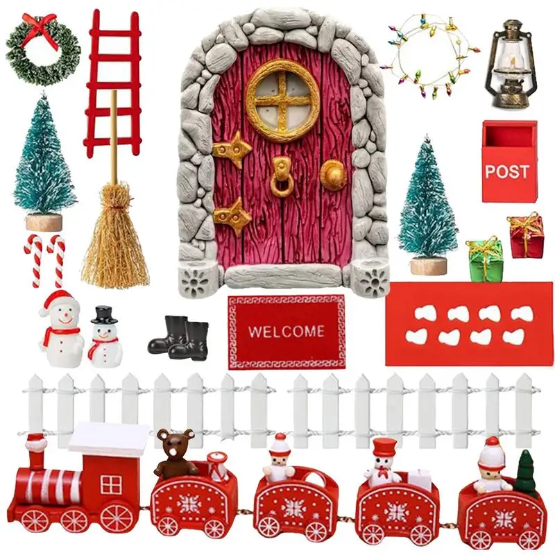 Fairy Garden Door Set Miniature Fairy Door With Accessories Education Learning Toy Home Wedding Party Decoration Craft