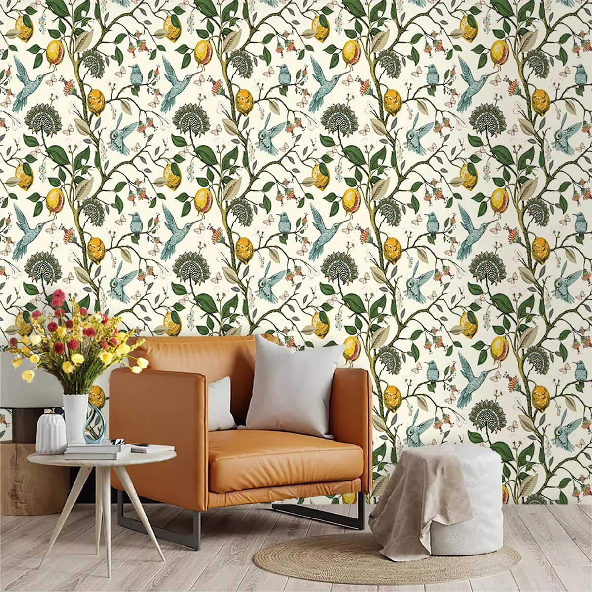Factory Direct Sale Flower Wallpaper Mural Custom Amazon Cross Border Decorative Stickers Self Adhesive PVC Bedroom Feature Wall