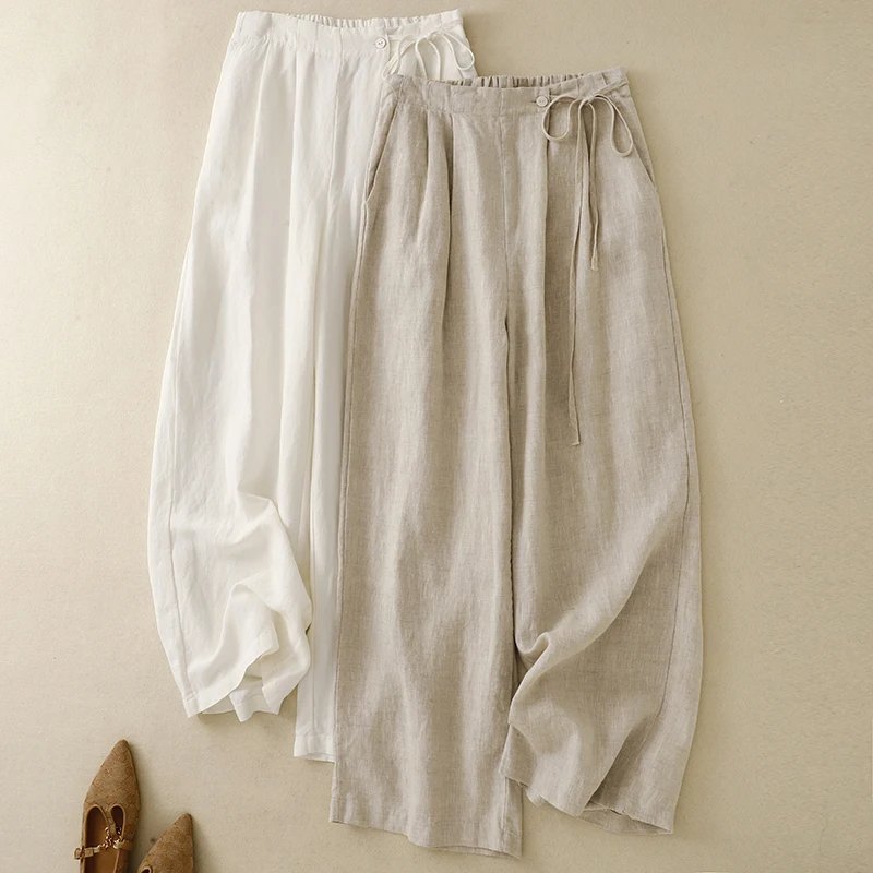 

Широкие брюки с эффектом похудения, свободные тонкие синие женские цветные повседневные удобные брюки из бамбукового волокна