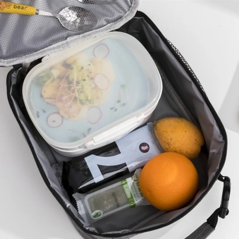 Eco-Friendly Oxford Cloth Thermal Lunch Bag Waterproof Square Insulated Lunch Box Leak-Proof Food Storage Outdoor Activities
