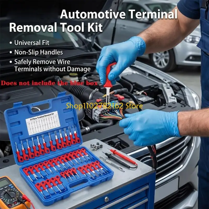 547B Wiring Release for Vehicles with Metal Ends, Red Handles, and Mixed Head Access for Repair Service Daily Work Depinning