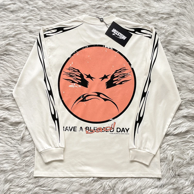 Hellstar Studios Long Sleeve T-Shirt  Print Casual Unisex Cotton round Neck Youthful Trend Spring Fashion Daily Wear view 2